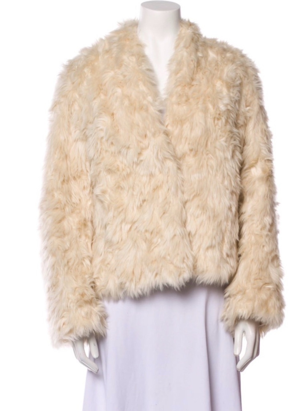 Vince Cream Faux Fur Teddy Jacket